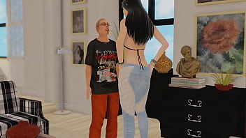 very tall female fucking a short man