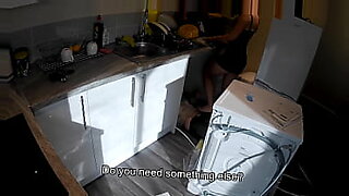 cooking mom funking son in kitchen