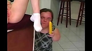 girl caught masturbating under table