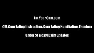 cfnm electro forced to eat his own cum