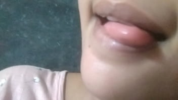 girl spreads her lips round hard prick