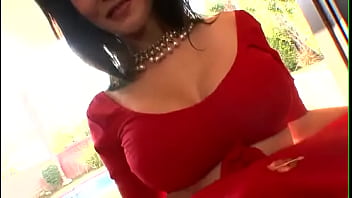 sunny leone strip red saree and with out dress