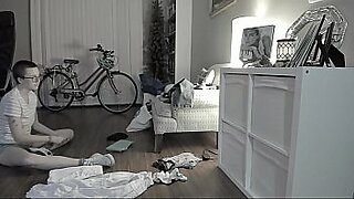 gorgeous booty nanny kneels beside stacked milf to suck off huge lucky dick